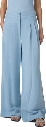 Akris Florence High Waist Wide Leg Pants in Sky at Nordstrom, Size 10