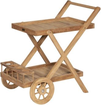 Happy Garden Carro de jard&iacute;n de teca con ruedas