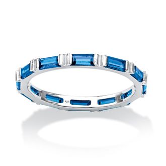 Palm Beach Jewelry Birthstone.925 Sterling Silver Eternity Band
