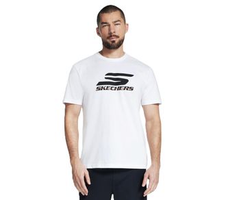 Skechers Mens Performance Logo Tee T-Shirt, White, XL