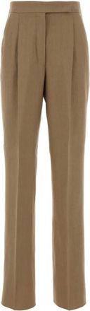 Max Mara Brown Tailored Pleated Pants