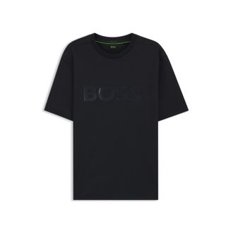 BOSS Structured-logo T-shirt in cotton jersey