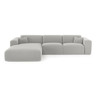 Sia Home Sof&aacute; cama esquina izquierda 5 plazas tejido trenzado gris claro