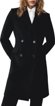 Mango Double Breasted Coat in Black at Nordstrom, Size Medium