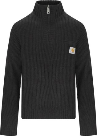 Carhartt Work in Progress Detroit Half Zip Sweater - Heren - Coltruien - Zwart - XL - Wol - Truien & Vesten
