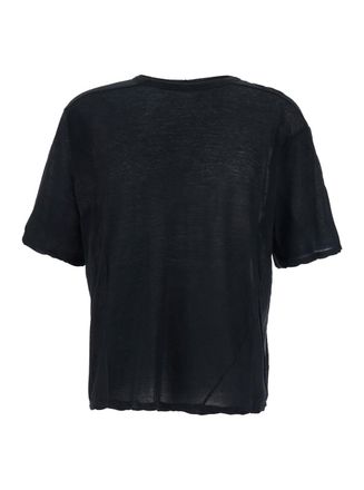 Rick Owens brad Black Crewneck T-shirt With Rear Stitching In Cotton Man