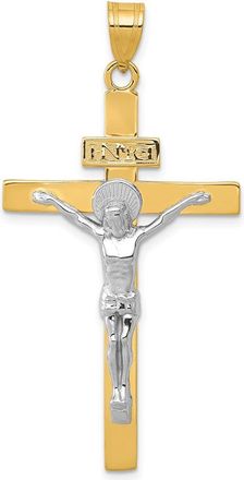 Diamond2Deal 10K Two-tone INRI Crucifix Pendant