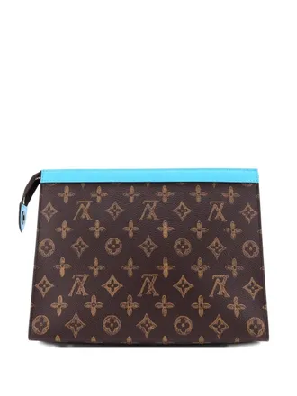 Louis Vuitton Pochette Voyage No.7 Trunk LOeil Vintage Monogram Canvas MM clutch bag - Blu