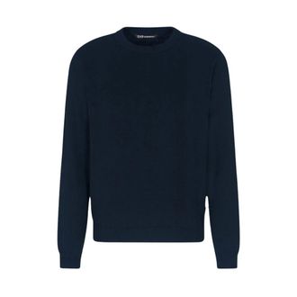 Emporio Armani Jersey de cuello redondo liso - Knitwear - Hombre - Azul - 2XL