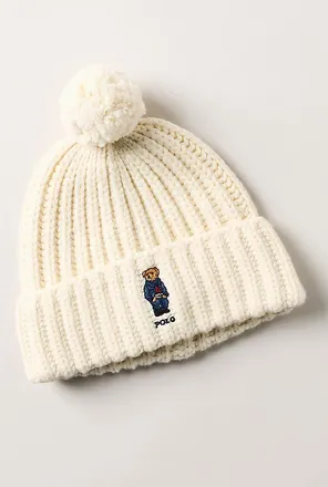 Polo Ralph Lauren Denim Bear Pom Pom Beanie