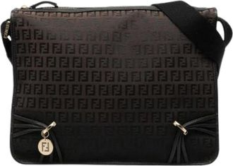 Fendi Pre-owned Cross Body Bags, female, Brown, Size: ONE SIZE Pre-owned Canvas Crossbody Bag