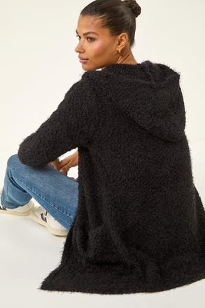 Roman Fluffy Hooded Cardigan