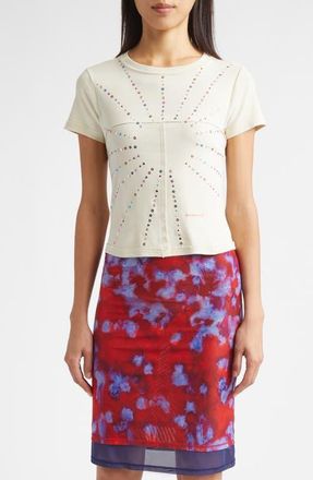 ECKHAUS LATTA Lapped Appliqu&eacute; Cotton Baby Tee in Sunburst at Nordstrom, Size X-Small