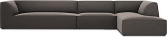 BLOOMINGLOFT 5-Sitzer Ecksofa Sao 366 x 180 cm, mit Samtbezug - Dunkelgrau