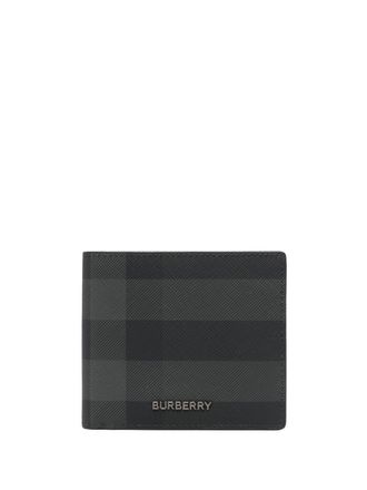 Burberry Portafoglio bi-fold a quadri - Nero