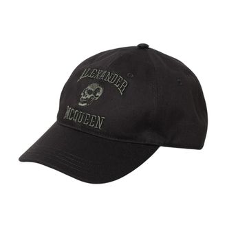 Alexander McQueen Alexander McQueen, Caps, male, Black, Size: M Skull Embroidered Baseball Cap