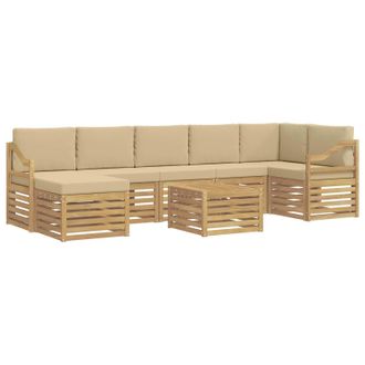 vidaXL Conjunto De Sof&aacute;s De Exterior 8 Pcs Y Beige 59 X 59 X 37 Cm Vidaxl