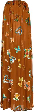 Alemais Alemais Devor&eacute; Silk-blend Maxi Dress - Bronze - 12 (UK12 / M)