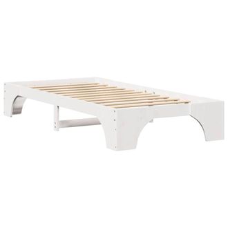 Berkfield Home Bed Frame White Solid Pine wood 80 x 200 cm Minimalist Bed Frame