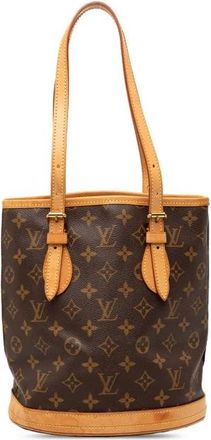 Louis Vuitton Pre-owned Bucket Bags, female, Brown, Size: ONE SIZE Pre-owned Printed Bucket Bag