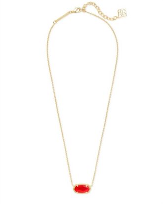 Kendra Scott Womens Elisa Pendant Necklace In Gold Red Illusion