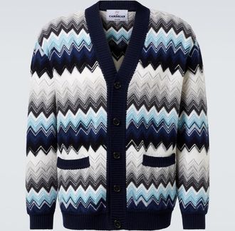 Missoni Cardigan in lana e cotone a zig-zag