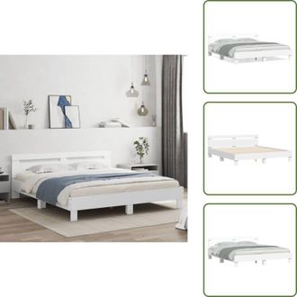 vidaXL Letto con doghe - vidaXL Giroletto con Testiera Bianco 160x200 cm in Legno Multistrato - Letto in legno multistrato