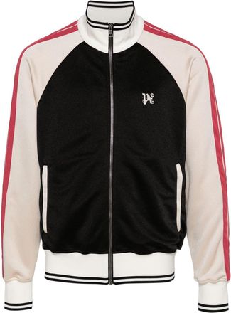 Palm Angels monogram colour-block track jacket - men - Polyester/Polyester - S - Black