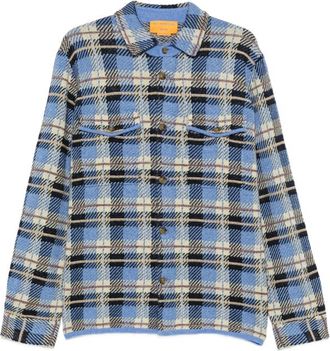 Guest In Residence Check-pattern Button-down Polo Shirt