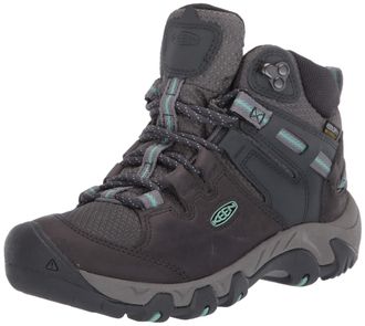 Keen Womens Steens Mid Waterproof Hiking Boot, Steel Grey/Ocean Wave, 5.5 UK