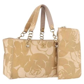 Chanel Pre-owned Raffia Tote Bag - Dames - Vintage Shopper - Beige - ONE Size - Leer - Vintage