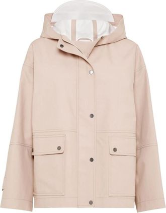 Brunello Cucinelli Roze Katoenen Regenjas met Capuchon - Dames - Zomerjassen - Roze - M - Katoen - Jassen