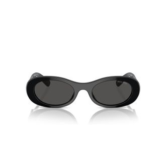 Miu Miu 0mu 06zs Oval-Frame Black Acetate Sunglasses