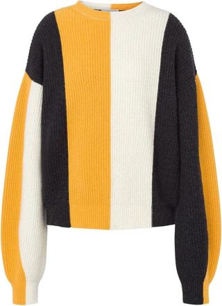 Moschino Jersey de Canal&eacute; - Dames - Ronde hals truien - Geel - XS - Wol - Truien & Vesten