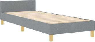 vidaXL Estructura De Cama Con Cabecera Gris Claro 90 X 200 Cm Tela Vidaxl