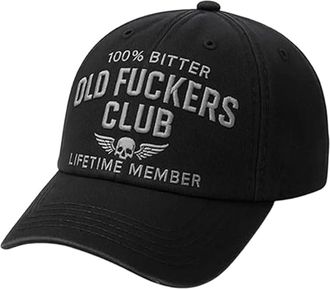 Generic Old Fuckers Club-Baseball Cap, Old Fuckers Club Vintage Baseball Cap, Adjustable Distressed Black Funny Hat, 100% Bitter (A)