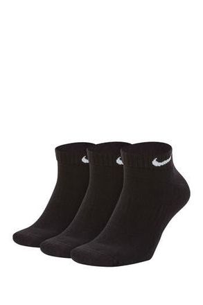 Nike Everyday Cushion Low Ankle Socks - Pack of 3 in 010 Black/white at Nordstrom Rack, Size Large