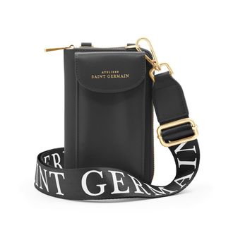 Ateliers Saint Germain Womens Smartphone pouch London - Black Leather - One Size