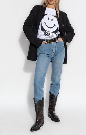 Moschino Jeans With Logo, Womens, Blue