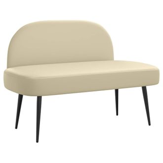 vidaXL Banco Tapizado Con Respaldo Crema 110 X 60 X 76 Cm Vidaxl