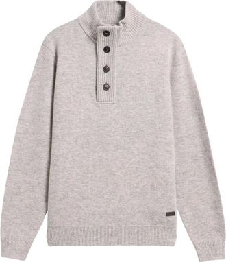 Barbour Jersey con media cremallera y parches - Knitwear - Hombre - Gris - XL