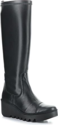 FLY London Budi Knee High Wedge Boot in Black at Nordstrom, Size 7-7.5Us