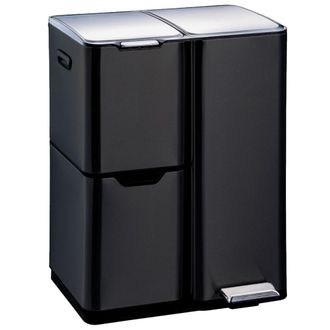 Kitchen Move Cubo de basura de cocina de reciclaje negro 60l