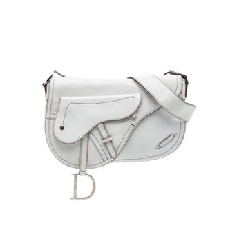 Dior Pre-owned Shoulder Bags, female, White, Size: ONE SIZE Pre-owned Leather Crossbody Bag