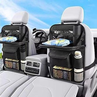 No Brand Organizador De Asiento De Coche De Dos Piezas Con Mesa Plegable Y Red De Almacenamiento