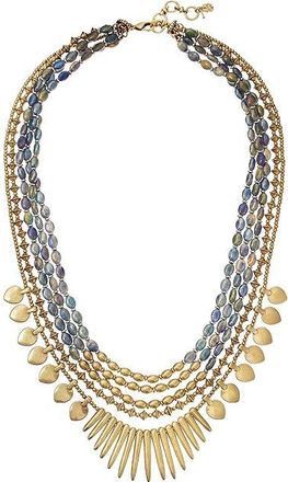 Lucky Brand Layered Womens Necklace Womens Necklace Medium Dark Gold, Gold Tone
