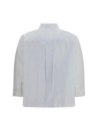 Brunello Cucinelli Womens Cotton Shirt With Monili Details Bianco