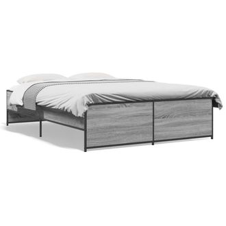 Berkfield Home Bed Frame without Mattress Grey Sonoma 135x190 cm Double