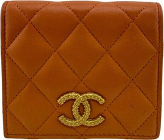 Chanel Orange Leather Wallet (Bi-Fold) (Pre-Owned)