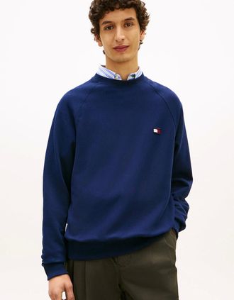 Tommy Hilfiger Mens Tommy Hilfiger Tommy Flag Elevated Mens Sweatshirt - Carbon Navy - Size: 38